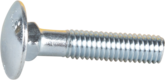 Vratový metrický šroub s půlkulatou hlavou / částečný závit / tvrdost 4.6 / DIN 603 / bílý zinek