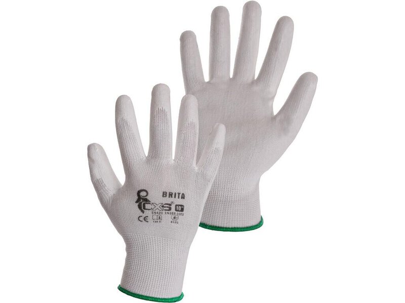 Povrstvené rukavice BRITA, bílé 
